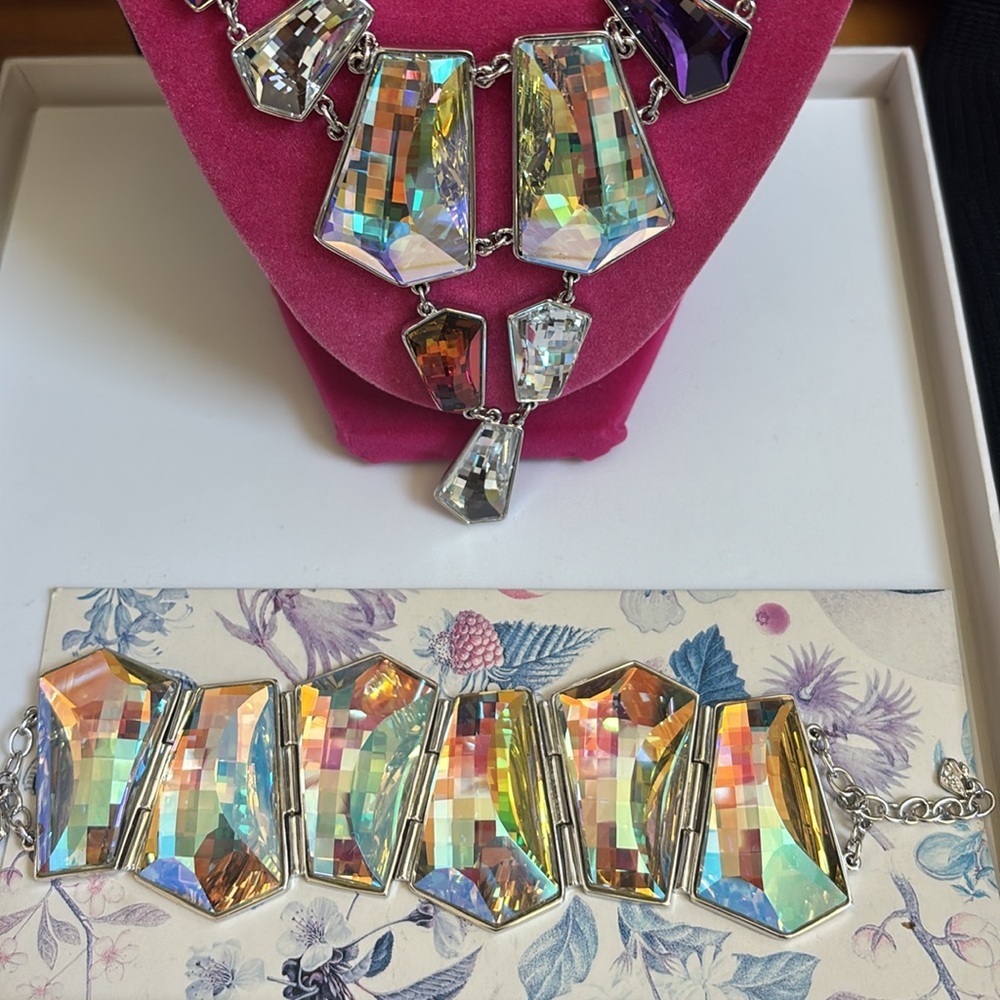 Authentic Swarovski Multicolor Statement Necklace… - image 6